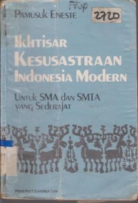 Image of IKHTISAR KESUSASTRAAN INDONESIA MODERN