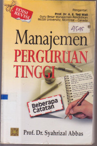 Image of MANAJEMEN PERGURUAN TINGGI