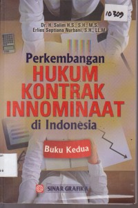 Image of PERKEMBANGAN HUKUM KONTRAK INNOMINAAT DI INDONESIA BUKU KEDUA