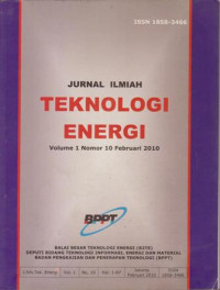 Image of JURNAL ILMIAH TEKNOLOGI ENERGI VOL 1 NO 10 FEB 10