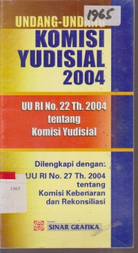 Image of UNDANG-UNDANG KOMISI YUDISIAL 2004