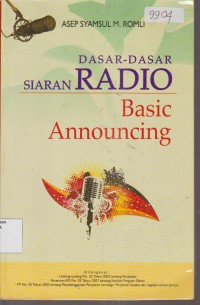 Image of DASAR-DASAR SIARAN RADIO BASIC ANNOUNCING